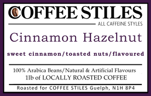 Coffee Stiles (Guelph) - Cinnamon Hazlenut - 1lb- (MED) - (Flavoured) - Whole Bean *****NEW****