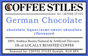 Coffee Stiles (Guelph) - German Chocolate- 1lb- (MED) - (Flavoured) - Whole Bean *****NEW****