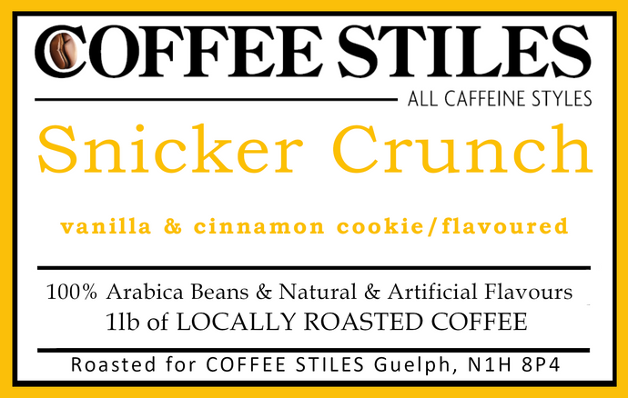Coffee Stiles (Guelph) - Snicker Crunch - 1lb- (MED) - (Flavoured) - Whole Bean *****NEW****