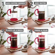 Load image into Gallery viewer, French Press: GROSCHE Zurich - Red, 350ml/11.8 fl. oz/3 cup