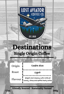 Lost Aviator Coffee Co. - (Guelph) - Destinations - Clipper to Ri0 Single Origin Coffee (Medium) -250g **** NEW ****