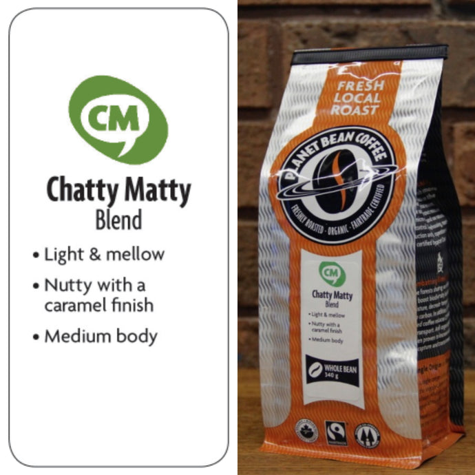 Planet Bean Coffee (Guelph) - Chatty Matty - (Medium) - 12oz - Whole Bean