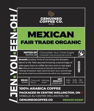 Genuineo Coffee Co. (Centre Wellington)  - Mexican FTO - 1lb-Whole Bean (Medium)