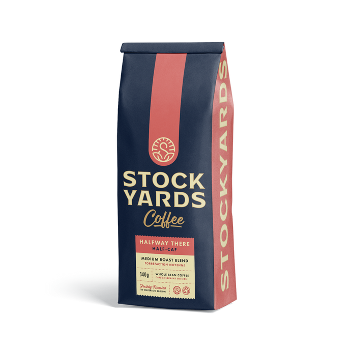 Stockyards Coffee Co. (Kitchener) - Half-Way There (Half-Caf) - 340g -  (Medium) - Whole Bean ***NEW****